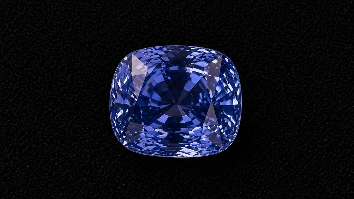 Loose cushion-cut cornflower blue sapphire